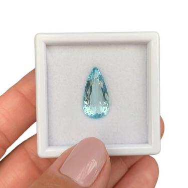 Imagem de Água Marinha Azul Gota Lágrima 4,25ct - SP GEMAS