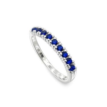 Imagem de Anel Aparador Prata 925 Zircônias - Maça de Prata Joias, Azul, 17
