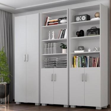 Imagem de Armário Estante Multiuso Office Livreiro com 6 Portas 181,5cm Branco -