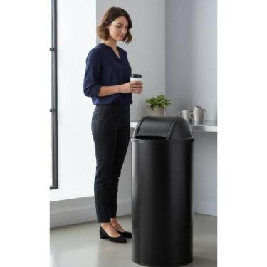 Imagem de 2x Lixeira 22L Plástica C/ Tampa Vai-e-Vem - Prática e Moder - Congrat