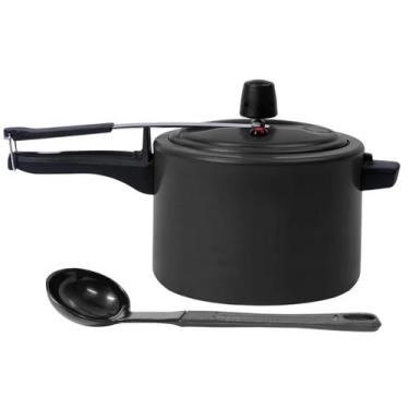 Imagem de Panela de Pressão 4,5L Brinox Ceramic Life Vapt Preta Com Concha