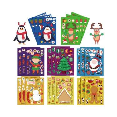Imagem de Adesivos De Natal Que Mudam De Rosto 8PCS Para Skate, Caderno E Materi