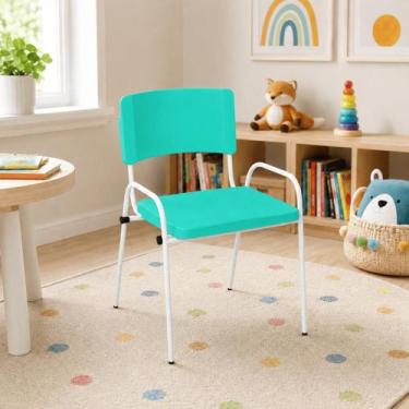 Imagem de Cadeira Infantil Iso Lume Para Creche Empilhável Em Aço Com Apoio de B