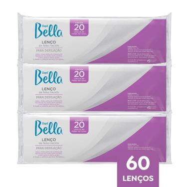 Imagem de Lenço de Depilação Falso Tecido Limpeza de Pele Fibra Natural Branco Depil Bella 3 Unidades