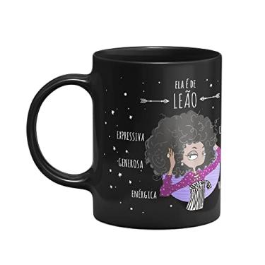Imagem de Caneca Signos Preta - Ela ? de Le?o