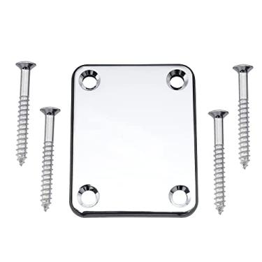 Imagem de Musiclily Metal Chapa de Junção Neck Plate Braço para Guitarras Fender/Baixo, Cromado
