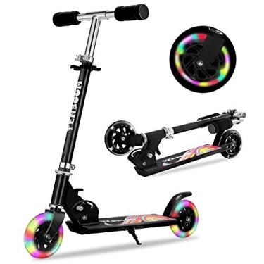 Imagem de TENBOOM Brinquedos de scooter para crianças de 6 a 12/3 a 5, rodas iluminadas, presentes de aniversário de Natal para meninas meninos, scooter infantil fácil de dobrar com guidão ajustável de 3 níveis