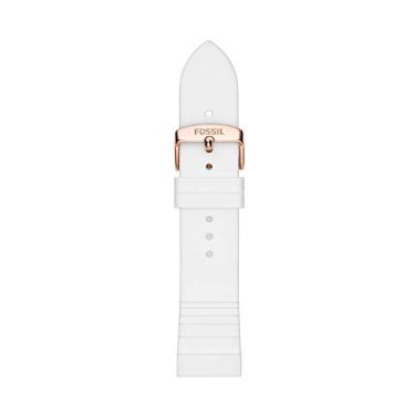 Imagem de Fossil Pulseira de relógio intercambiável de silicone e aço inoxidável, Branco/ouro rosa, 22mm, Tradicional, moderno