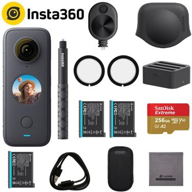 insta360 ONE X2 Câmera de ação à prova d'água 360 graus, 5,7K 360,  estabilização, tela sensível ao toque, edição de IA, transmissão ao vivo,  webcam, controle de voz