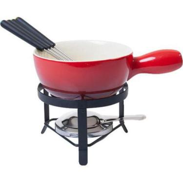 Imagem de Conjunto Para Fondue Cerâmico Brinox 8 Pçs - Vermelho