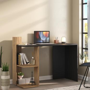 Imagem de Escrivaninha Mesa para Computador Dubai Multimóveis Preta/Rustic