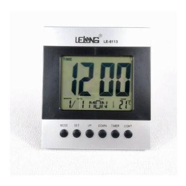 Imagem de Relógio de Mesa Digital Despertador Temperatura Pilhas Le 8113