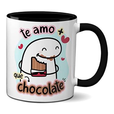 Imagem de Caneca Flork Namorados Apaixonados Te Amo Mais Que Chocolate (Preta)