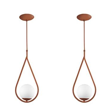 Imagem de Kit 2 Luminária Pendente Aro Gota Orby Cobre Magnifico