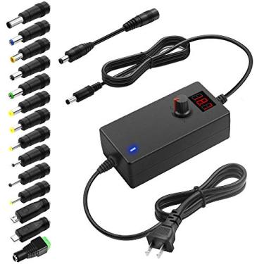 Imagem de SHNITPWR Adaptador de alimentação universal 3V ~ 24V 1A 24W AC Adaptador 3V 5V 6V 9V 12V 15V 18V 19V 20V 24V 500mA 1000mA transformador de fonte de alimentação ajustável 100V-240V com conversor de polaridade de 14 pontas