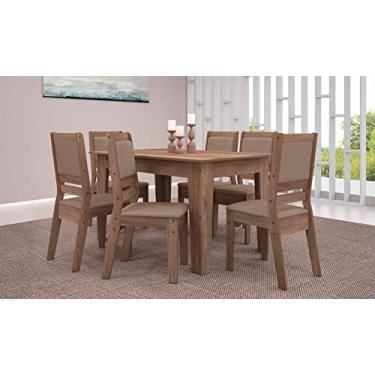 Imagem de CONJUNTO SALA DE JANTAR GENEBRA 1,35 COM 6 CADEIRAS AMÊN 73B