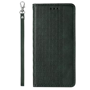 Imagem de YINGDAFENG Capa carteira para iPhone 14 Pro, capa flip de couro PU Magneti com compartimentos para cartões e suporte para visualização e proteção da câmera alça de pulso à prova de choque, capa interna de TPU (poliuretano termoplástico) verde