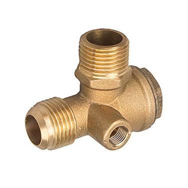 Imagem de Compressor de ar válvula de verificação SENRISE válvula de retenção de latão 3 vias válvula conector de tubo, HA2230E, Gold Tone, Female 3/8"*14mm*1/8"