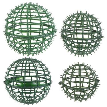 Imagem de 4 Pcs Arranjo De Flores Suporte De Bolas De Grama Decoração De Plantas Porta Arranjos De Flores Suporte De Bola De Grama Esferas De Jardim Buxo 3d Ramalhete Plástico Gaiola De Ovos