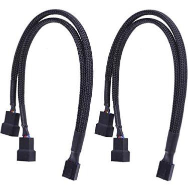 Imagem de Cabo divisor para ventilador Onwon PWM de 4 pinos trançado e trançado para computador, ventilador de computador, cabo de alimentação de 1 a 2 conversores, cabo de extensão