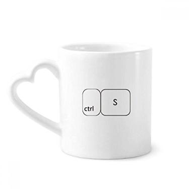 Imagem de Símbolo teclado ctrl S caneca café cerâmica copo coração vidro