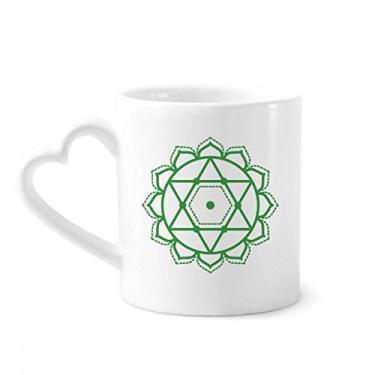 Imagem de Caneca com símbolo de estrela geométrica de flor caneca café cerâmica copo de coração de vidro