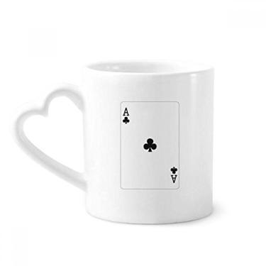 Imagem de Caneca com estampa de cartas de baralho Club A café cerâmica copo de coração de vidro