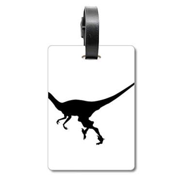 Imagem de Dinossauro Miniatura Bone Run Mala, Etiqueta de Bagagem, Cartão de Pendurar Etiqueta, Multicolorido.