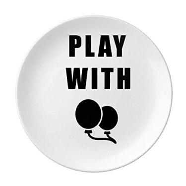 Imagem de Prato decorativo de porcelana para infância, prato de jantar com balão