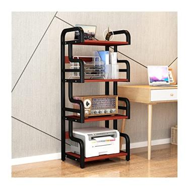 Imagem de KIZQYN Suporte de impressora para casa Rack de impressora prateleira de chão mesa copiadora de escritório rack de armazenamento multicamadas tipo agulha impressora de mesa (cor: I-4 camada)