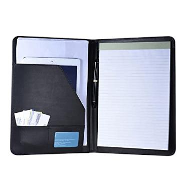 Imagem de LUGU multifuncional Negócios Portfolio Padfolio pasta Document izer Caso A4 PU com Suporte do cartão Memo Anotações