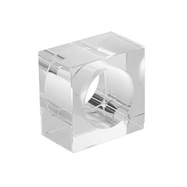 Imagem de Conjunto 4 Aneis para Guardanapos de Cristal Ópitco Square 5cm x 3 cm - Wolff