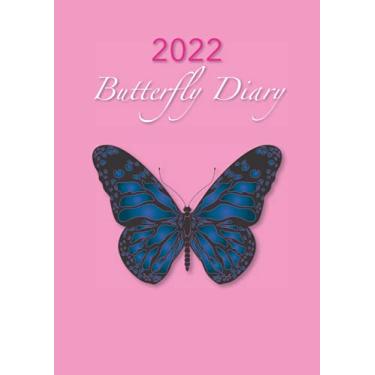 Imagem de 2022 Blue Butterfly A4 Diary: Beautiful 2022 A4 (8.27" x 11.69") Desk Diary - Week to View on 2 Pages - Nature Lovers Year Planner/Journal/Organizer
