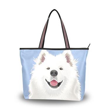 Imagem de ColourLife Bolsa feminina com alça superior para cachorro em bolsa de ombro azul, Multicolorido., Large