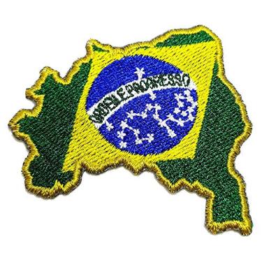 Imagem de BP0403MT 01 Bandeira Mapa Brasil Patch Bordado Para Uniforme Camisa Kimono