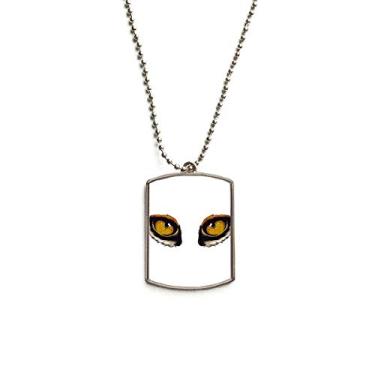 Imagem de DIYthinker Colar com pingente de gato de raposa com pingente de corrente de aço inoxidável para decoração de olhos