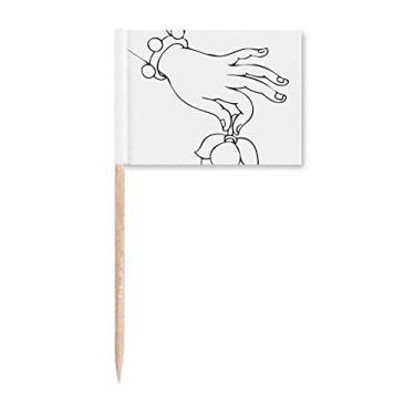 Imagem de Bandeira de palito de desenho de linha de lótus religião budista enfeite de festa