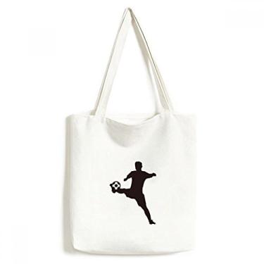 Imagem de Sihouette Bolsa de lona esportiva de futebol americano, bolsa de compras casual