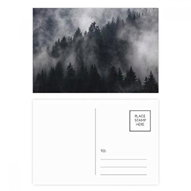 Imagem de Conjunto de cartão postal Dark Forest Mountain Fog Mist Cartão de felicitações de aniversário
