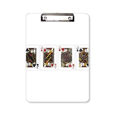 Imagem de Bloco de notas Heart Spade Diamond Club J padrão prancheta pasta, bloco de notas A4