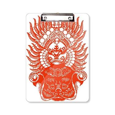Imagem de Peking Opera Red Gongtongguan Prancheta de papel cortada pasta bloco de escrita placa de apoio A4