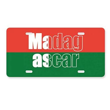Imagem de DIYthinker Placa de carro com nome da bandeira do país de Madagascar, acessório de aço inoxidável
