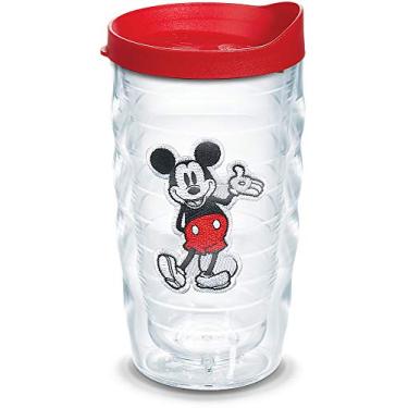 Imagem de Tervis Disney – Copo de copo isolado de parede dupla original Mickey feito nos EUA mantém as bebidas frias e quentes, 293 g ondulado, clássico