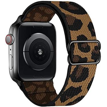 Imagem de Hoopyeecase Alongado Nylon Solo Loop pulseira de relógio Compatível com Apple Watch 42mm 44mm, Ajustar Alongamento Trançado Esporte Elásticos pulseira Compatível com iWatch Series 6/5/4/3/2/1 SE