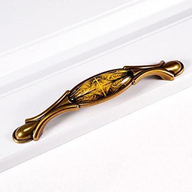 Imagem de Puxadores e puxadores para móveis retro elegante em bronze vintage para cozinha puxadores e puxadores do armário puxador da porta do armário puxador da gaveta do armário, K