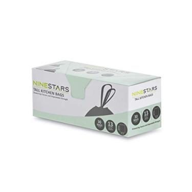 Imagem de NINESTARS Saco de lixo branco extra forte NSTB-13-30 com fecho de cordão, 49 L, 30 unidades, a embalagem pode variar