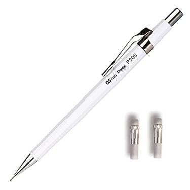 Imagem de Lapiseira Sharp P200 Pentel 0.5mm Branca + 2 Refis de Borracha