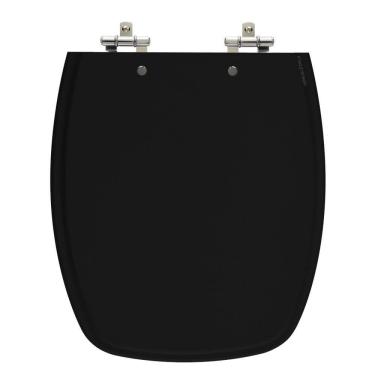Imagem de Assento Sanitário Primula Preto Tampa para Vaso Fiori de Madeira Laqueada
