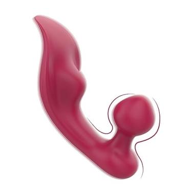 Imagem de Vibrador Poderoso Com Controle Remoto Dupla Estimulação Anal e Clitóris Brinquedo Sexual Ponto G Feminino (Vermelho)