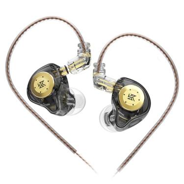 Imagem de Fones de ouvido KZ EDX PRO com 1DD, Yinyoo EDX PRO fones de ouvido intra-auriculares com fio Hi-Fi Deep Bass Sound com 1DD Novo 10 mm Dynamic Driver Over Ear Headset com cabo destacável (preto, sem microfone)